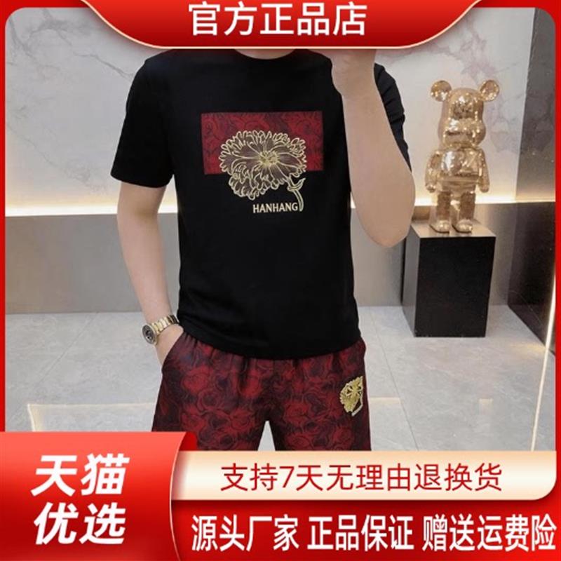 枫善服饰夏季新款高档欧货男士休闲套装时尚薄款短袖短裤百搭潮