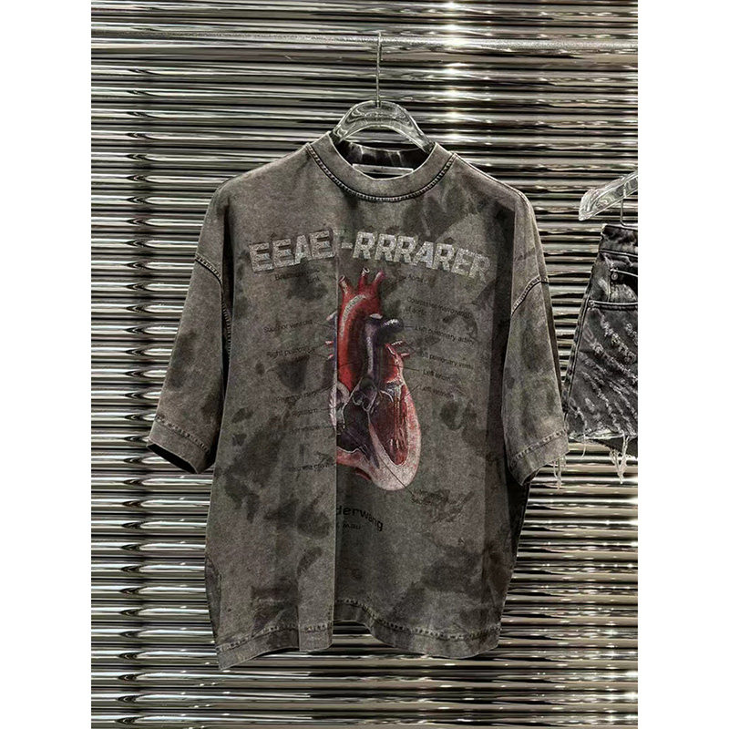 구매자 매장 디자이너 프랑스 심플한 기질 루즈하고 슬림한 문자 패턴 프린트 티셔츠 여성 신상 상의