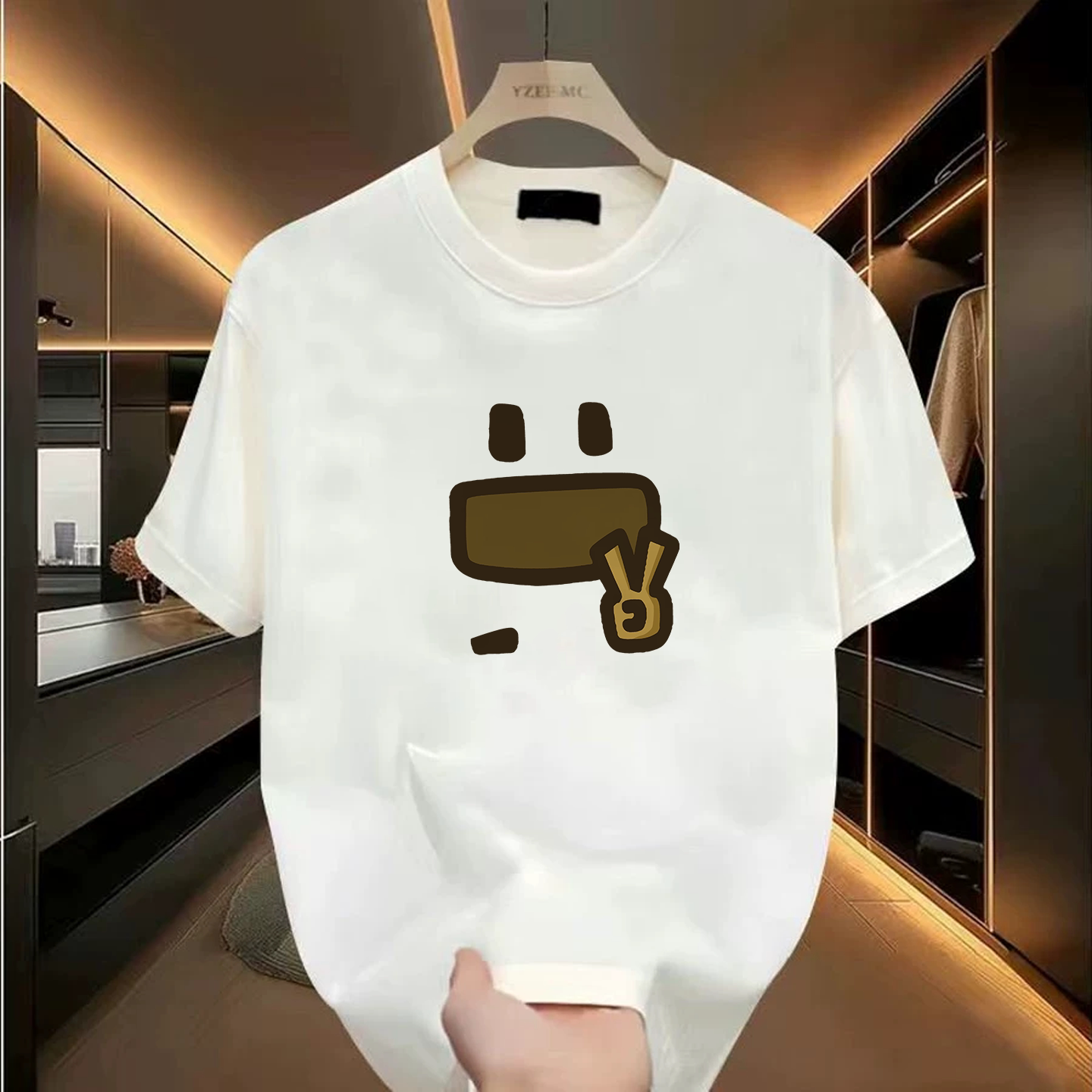 美式白色独特别致纯棉短袖t恤男式2026新款重磅春季高端品牌上衣