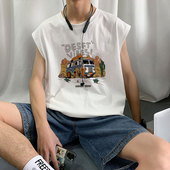 健身训练无袖 美式 新款 夏季 T恤潮流宽松休闲坎肩 篮球运动背心男士