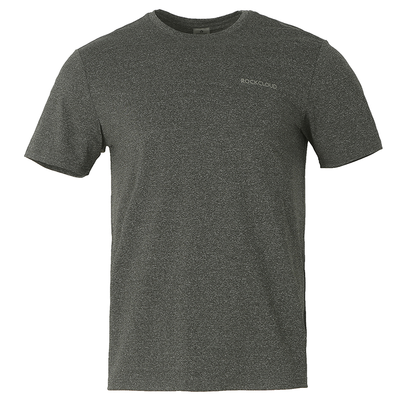 岩云【云母】户外郊游露营健身运动弹力花纱面料男士短袖速干T恤