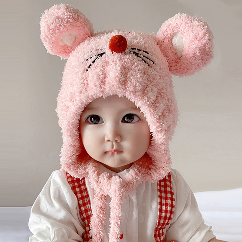 网红宝宝婴儿童帽子秋冬款季男女小孩可爱洋气公主保暖毛线1-3岁0