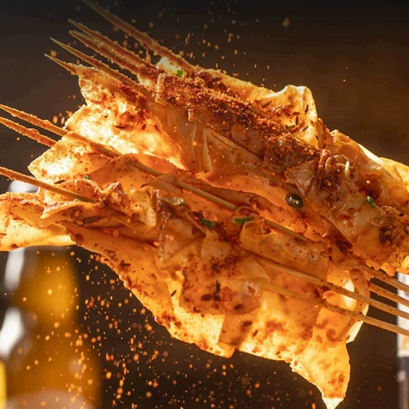 豆皮串豆腐串夜市铁板烧烧烤商用网红麻辣烫涮串豆腐皮豆制品干货