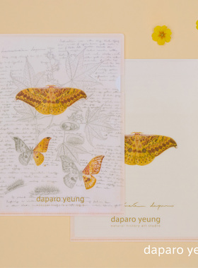 daparo yeung蝴蝶文件夹文创学生办公手绘a4资料夹收纳礼物