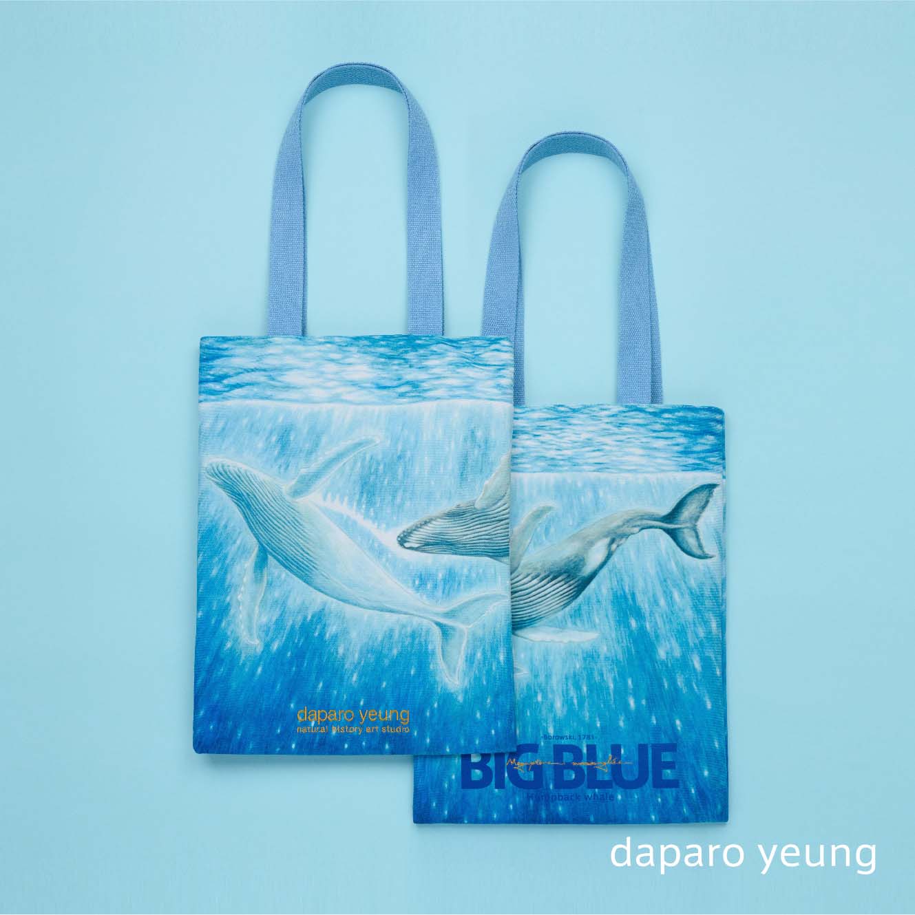 daparo yeung鲸鱼海洋手绘文创帆布包个性学生女男单肩布包小众