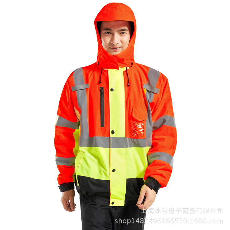 反光雨衣雨裤套装交通路政执勤安全服环卫骑行防水防护保暖雨衣