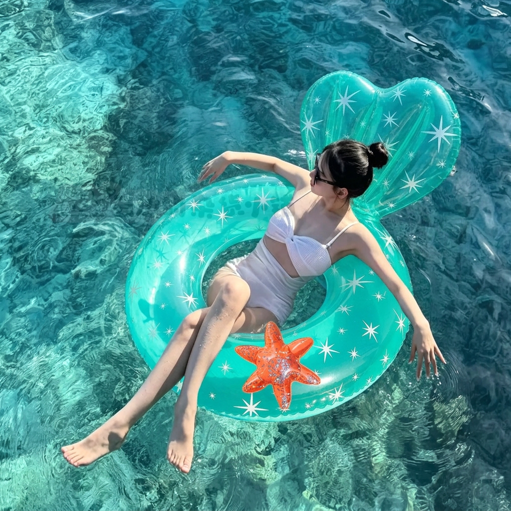 出片神器|美人鱼游泳圈成人加厚便携式夏季腋下圈防侧翻泳池度假