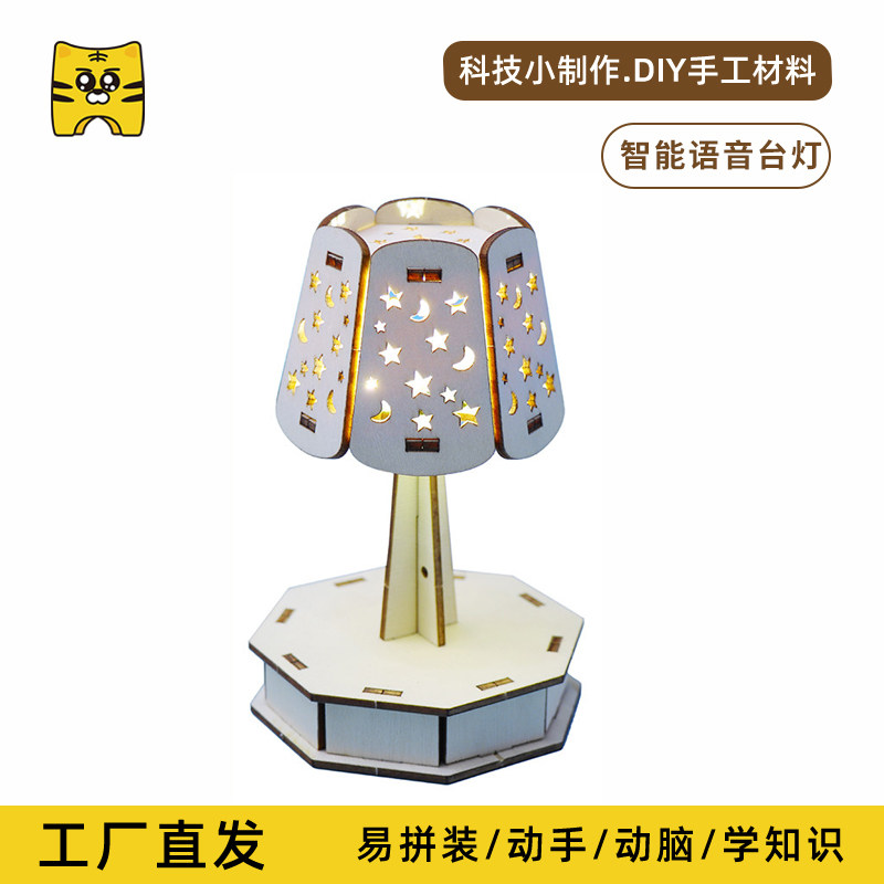 智能语音台灯DIY科技小制作材料包学生声控原理科学实验拼装模型