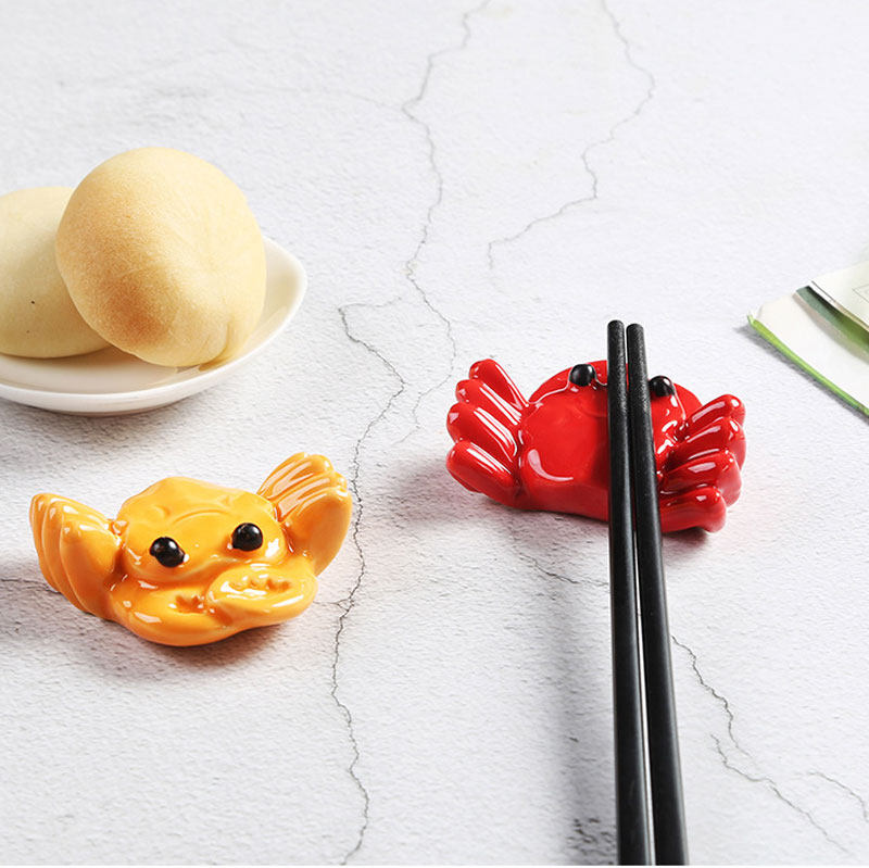 可爱卡通螃蟹筷子架陶瓷筷架摆件餐桌上装饰品筷子托筷枕创意笔架,餐饮具,筷子架,淘宝优惠券,粉丝福利购,淘宝优惠卷