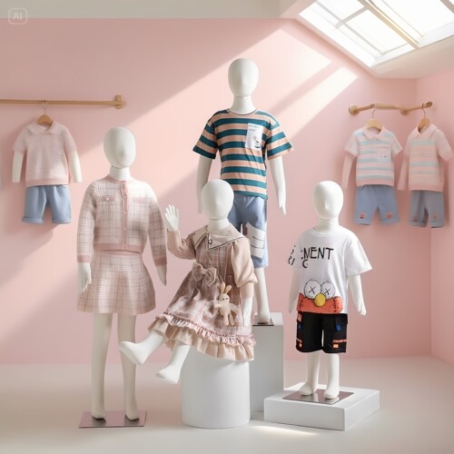软体儿童模特道具小孩人偶男女全身童装店展示架婴幼儿服装假人台