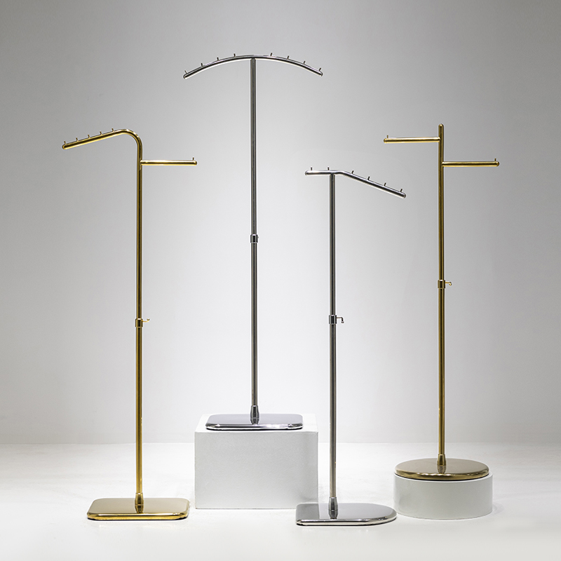 服装店展示架女装店直播间不锈钢中岛货架衣服装陈列正挂衣架落地