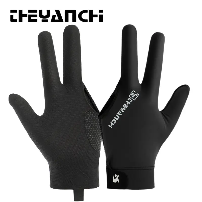 专业台球手套轻薄透气长指斯诺克桌球防滑单只装运动台球手套D287