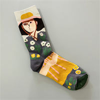 Best-selling recommendations: French niche and fun oil painting style thigh-high socks, women's cotton socks, four-season dopamine-colored socks thumbnail 7