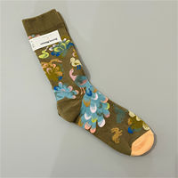 Best-selling recommendations: French niche and fun oil painting style thigh-high socks, women's cotton socks, four-season dopamine-colored socks thumbnail 5