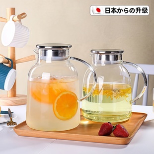 冷水壶玻璃水壶耐高温凉水杯家用泡茶壶水杯套装大容量果汁凉水壶