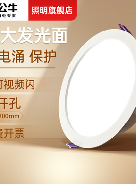 公牛嵌入式筒灯12公分开孔筒灯店铺商用led筒灯10cm开孔灯大功率