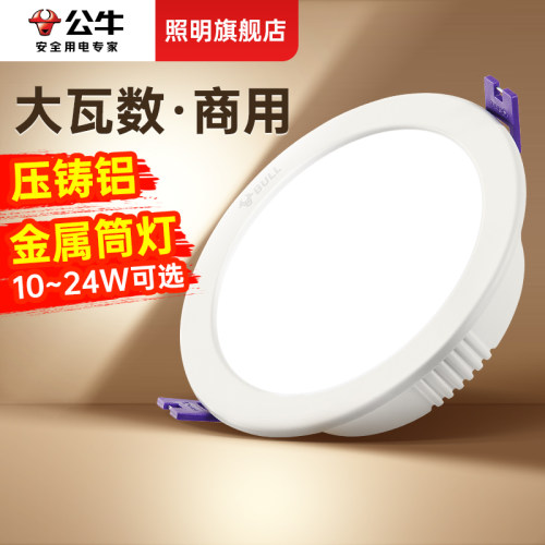 【8-24瓦】公牛大功率多尺寸筒灯