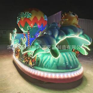 供应大型巡游花车玻璃钢彩船LED发光户外载人表演节日庆典夜游