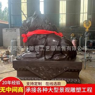 铸铜汇丰狮雕塑银行开业门口守门欧式狮子铜雕纯铜门狮一对大摆件