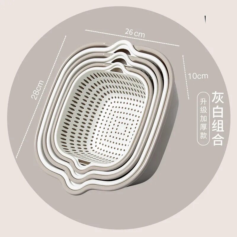 双层厨房镂空洗菜盆沥水篮滤篮水火锅拼盘洗菜篮客厅水果洗水果盘