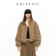 CNLEEWEI2025秋季 新款 翻领收腰双面穿摇粒绒外套