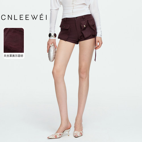CNLEEWEI高腰显瘦工装短裤女