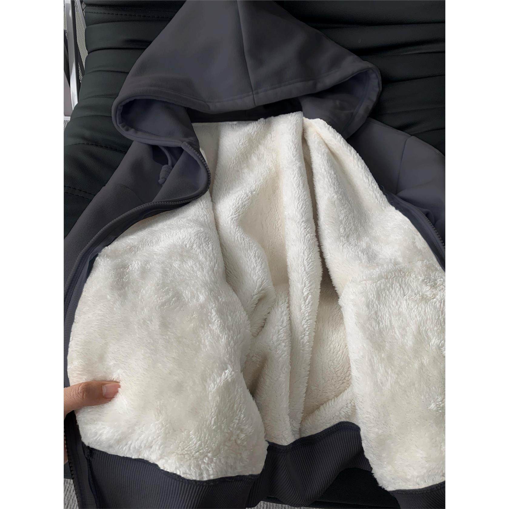 加绒加厚棉服外套女款2025秋冬保暖卫衣羊羔毛棉袄冬季羽绒服棉衣