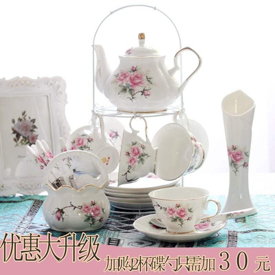 English afternoon tea set 15 coffee cup pot delivery rack