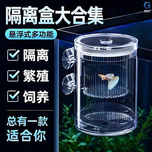 孔雀鱼繁殖盒鱼缸悬浮隔离饲养箱小鱼幼鱼产卵热带鱼多功能孵化器
