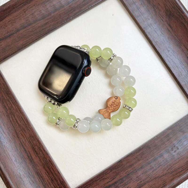 小木鱼新中式串珠iwatch表带适用苹果s11华为fit4pro小米10手表带