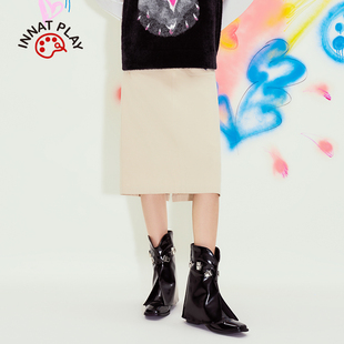 饰中款 休闲百搭金属装 直筒半裙女PM31SK811A PLAY2025秋季 INNAT