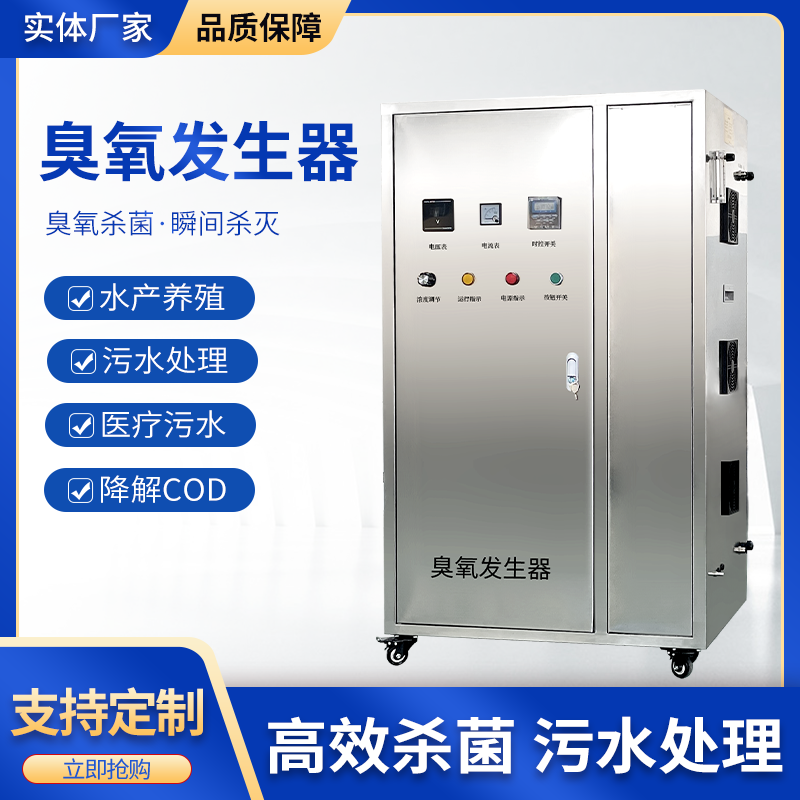 臭氧发生器高浓度大型杀菌工业处理氧气源桶装水产养殖泳池消毒机