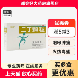 国嘉 二丁颗粒4g*9袋/盒 清热解毒咽喉肿痛风热火眼热疖痈毒正品