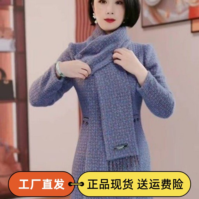 气质加厚保暖连衣裙中长款加绒