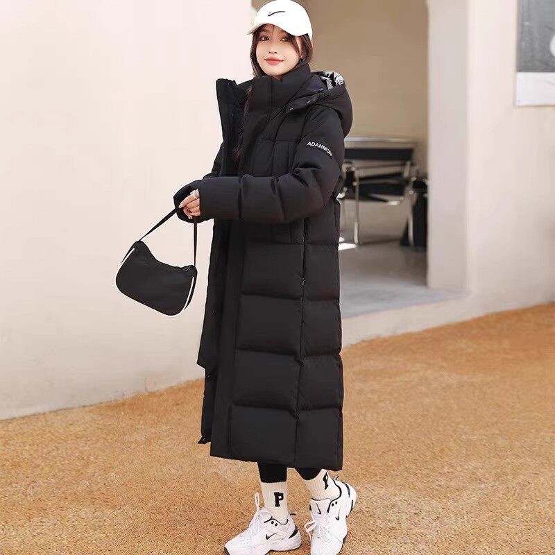 情侣羽绒服加厚女款东北极寒加长款防寒服冬天零下40度极寒外套黑