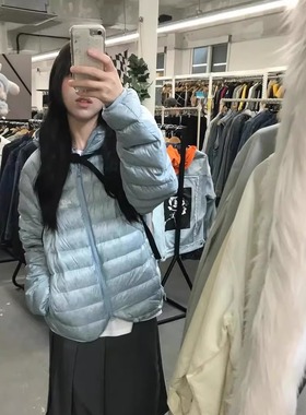 Cavish经典字母刺绣连帽排骨保暖羽绒服25冬季新款韩货定制