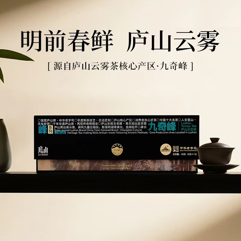 庐山云雾茶叶礼盒装 2025新芽绿茶茶叶 江西九江特产九奇峰