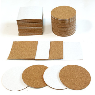软木板照片墙装 饰 饰墙贴背胶软木垫正方形圆形软木自粘防滑垫装