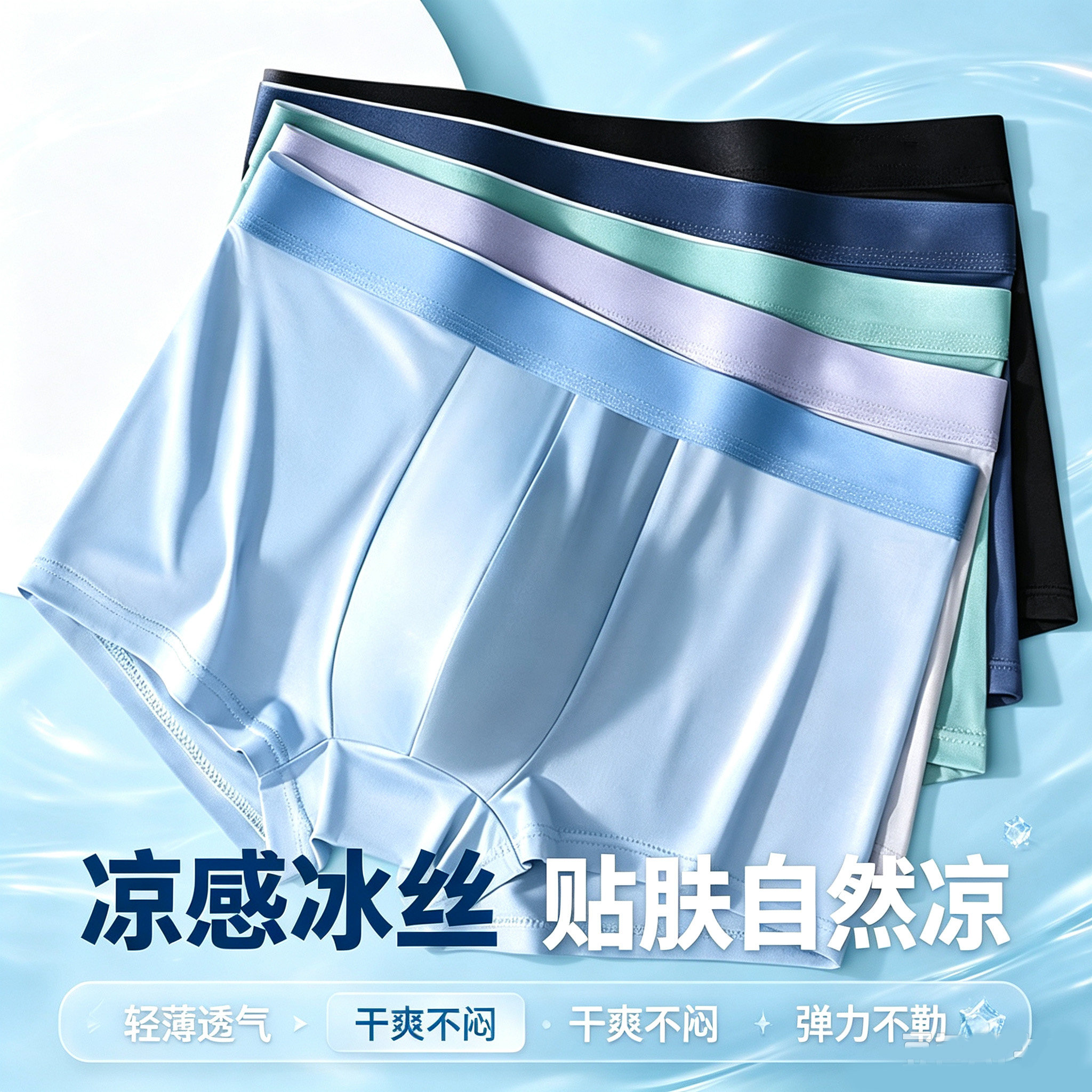 男士内裤速干冰丝透气大码平角裤