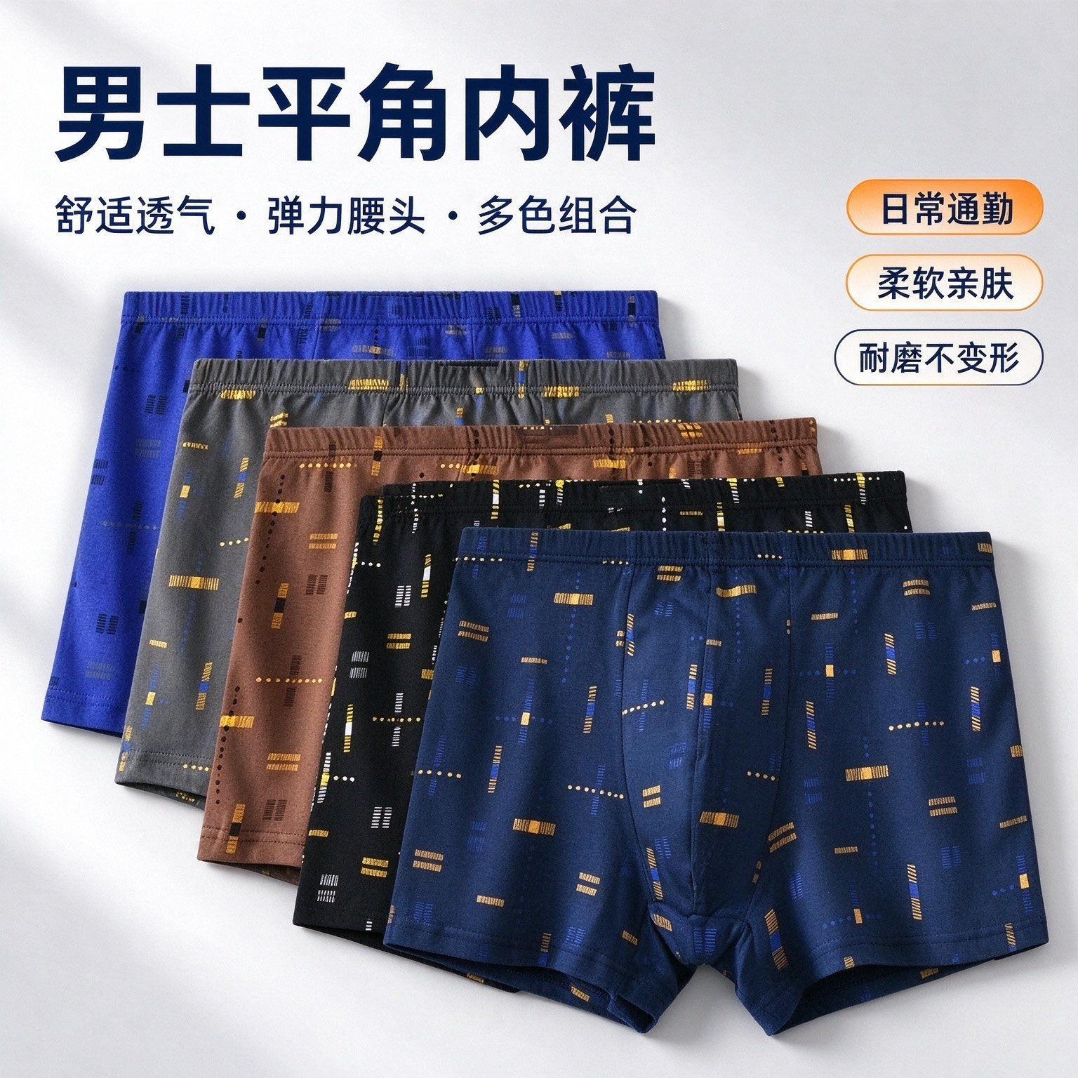 中老年男士内裤纯棉透气大码平角