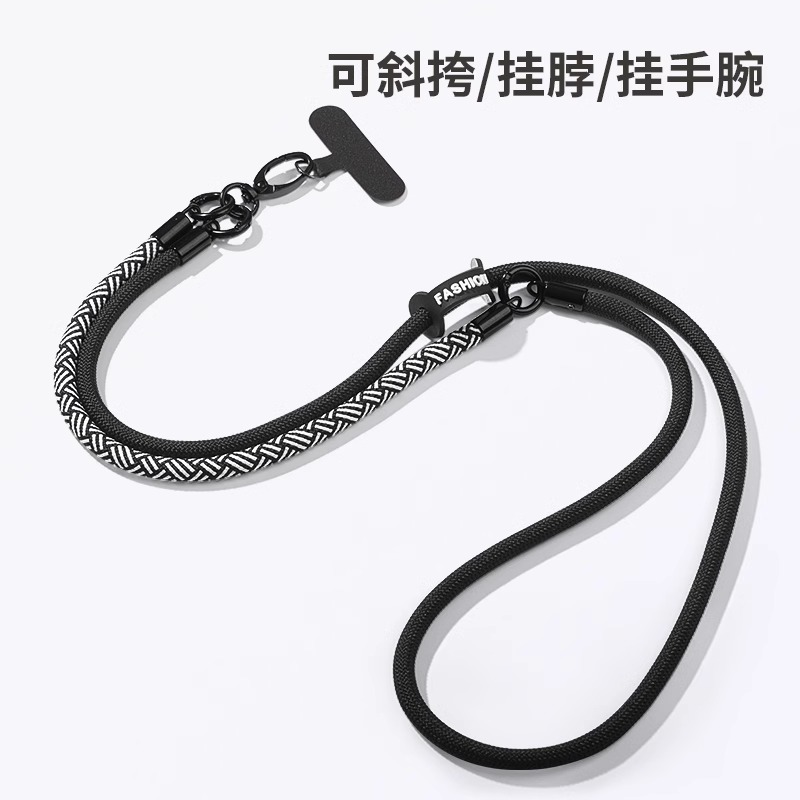 手机挂绳女精致高级感斜挎可背超好看夹片挂脖手腕款编织新款背带手机吊绳防丢女式高端垫片苹果手机壳链绳石