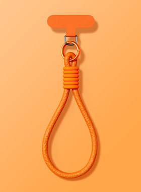 【高品质】马年手机壳皮质挂绳斜挎新年款手腕编织短绳防丢中国红色橙色便携女适用苹果华为小米手机壳挂链D