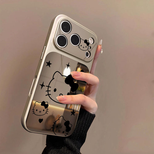 适用苹果17手机壳iphone17promax新款女16pro磁吸15plus卡通带镜子14pm小众高级感13镜头全包12防摔11保护壳D