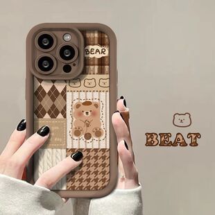 适用苹果16手机壳新款 14Pro全包镜头13秋冬小羊皮12防摔保护套k iphone16promax小众高级感15plus女可爱不撞款