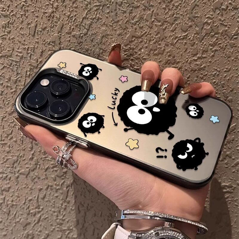 【新款超薄磨砂彩银煤球手机壳】