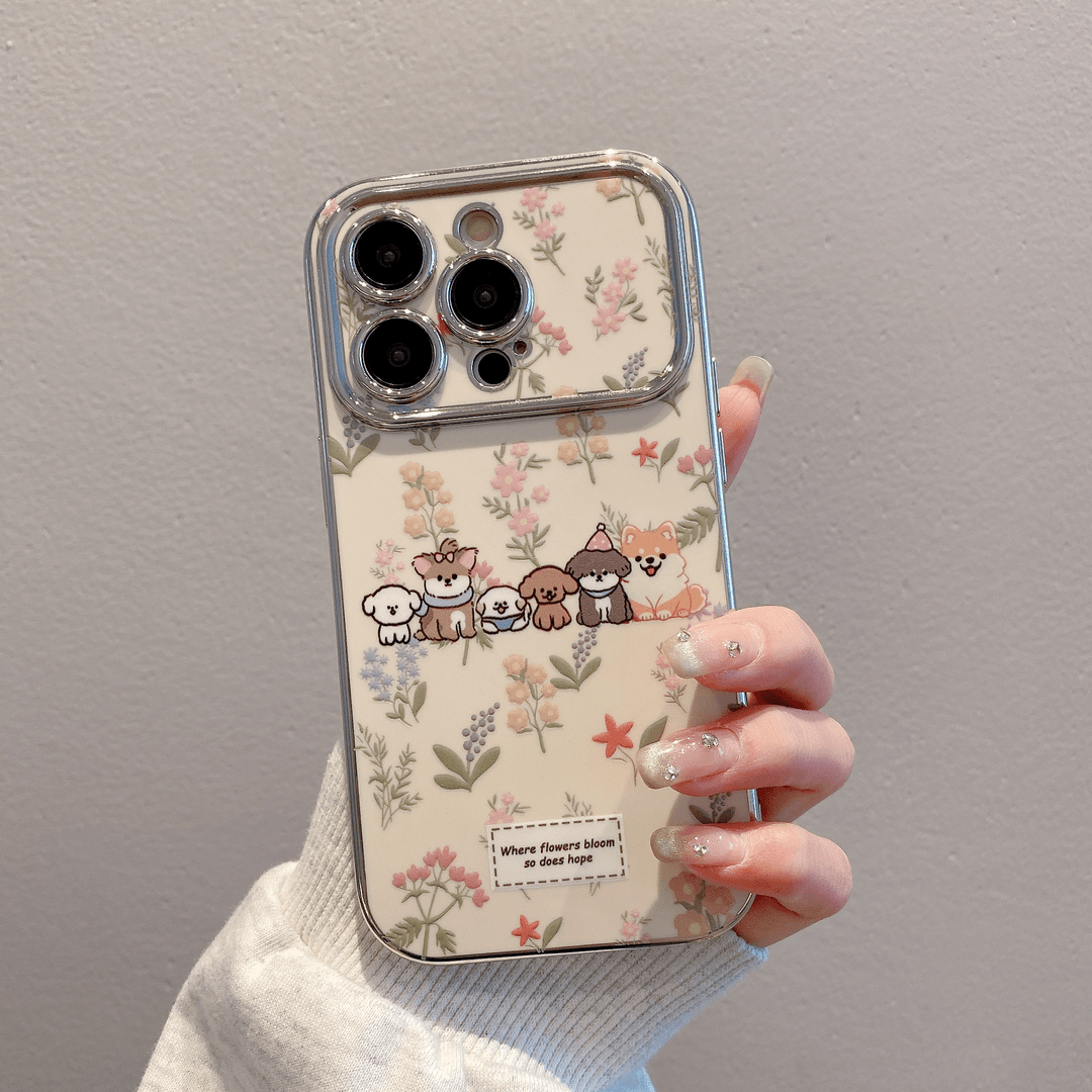 Suplv花丛小狗苹果手机壳