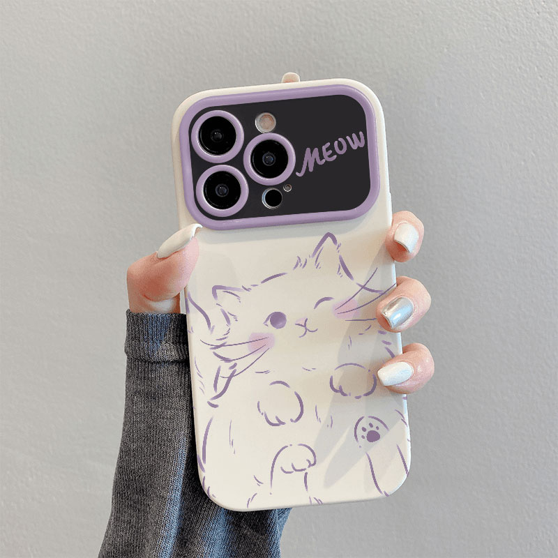 适用苹果15手机壳新款iphone15promax可爱猫咪女14plus超薄小众高级感13PM全包镜头12个性创意11防摔保护套lv