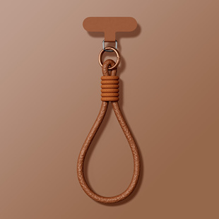 手腕编织短绳防丢中国红色橙色便携女适用苹果华为小米手机壳挂绳D 马年手机壳皮质挂绳斜挎新年款 高品质