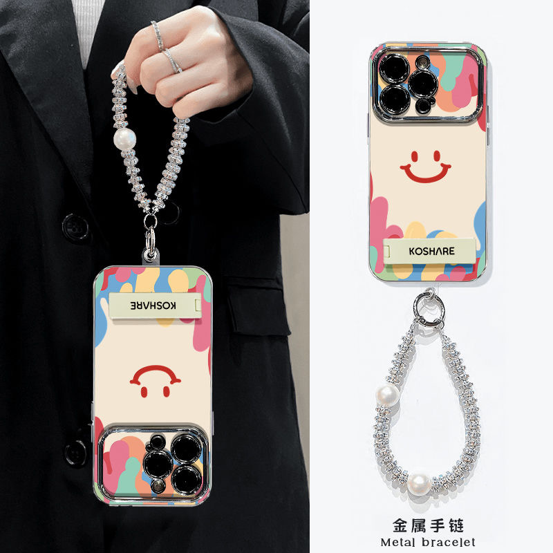 适用苹果16手机壳iPhone16promax女新款15plus镜头全包14pro支架13pm带手链12简约夏日11防摔软壳保护套Az