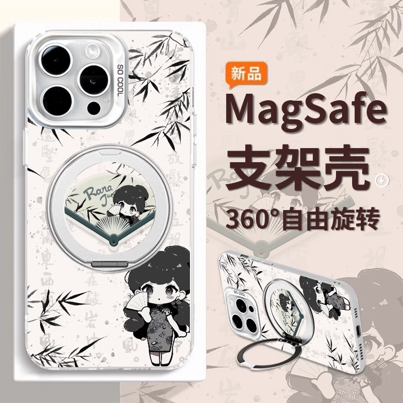适用苹果16promax手机壳女新款iPhone16高级感15plus好看14pro可爱不撞款13pm旋转支架12磁吸11防摔保护套JJ
